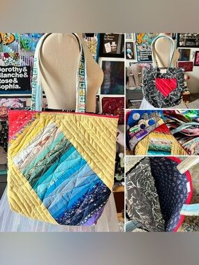 Rainbow handmade tote bag!